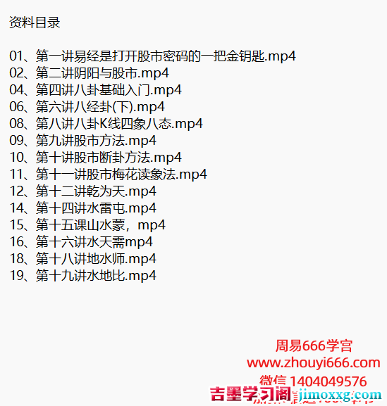 易梁老师易眼看股市19集视频课